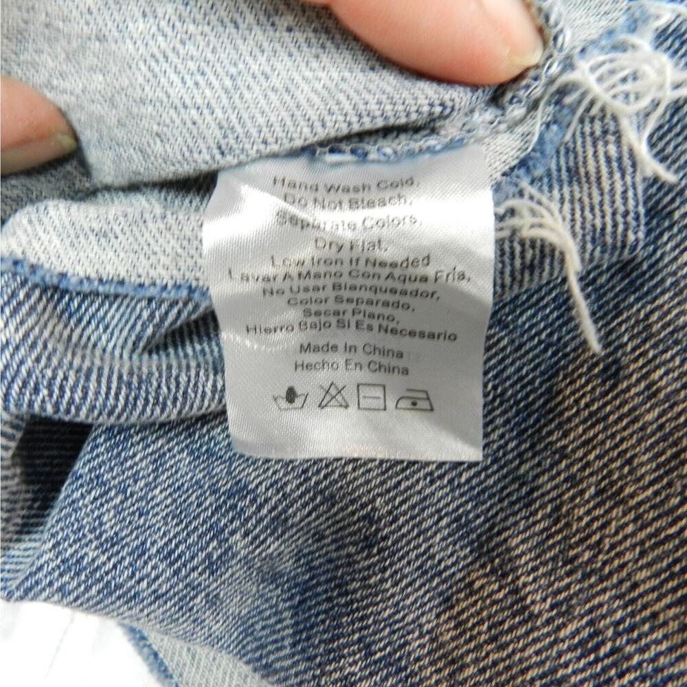 Emory Park Distressed Cutoff‎ Fringe Jean Jacket Size S Blue Faded Denim Western - Picture 9 of 10